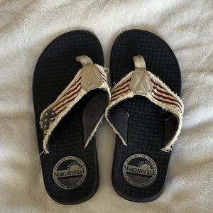 Margaritaville Blue Sandals with Flag Straps